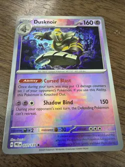 Pokemon TCG Dusknoir 037/131 Prismatic Evolutions Master Ball Rare Holo - NM - Image 1
