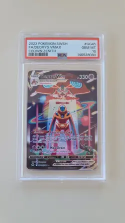 PSA 10 DEOXYS VMAX GG45/GG70 FULL ART CROWN ZENITH POKEMON - Image 1