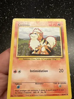 Carte Pokemon Francais Wizard Set De Base Caninos 28/102 Edition 2 Unlimited - Image 3
