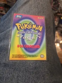 1999 Topps Pokemon Charizard E6 of 12 Movie Edition Foil Blue Logo - Image 3