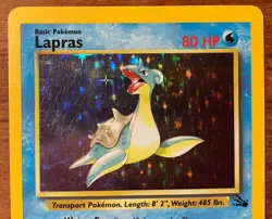 Lapras Fossil Pokemon TCG 10/62 Holo 1999 WOTC Vintage Collectible Classic - Image 2