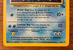 Lapras Fossil Pokemon TCG 10/62 Holo 1999 WOTC Vintage Collectible Classic - Image 3