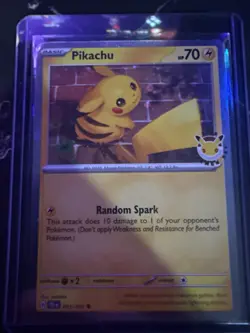 ‼2026 Pikachu 051/162 Pokemon Day 30th Anniversary Stamped Promo TCG Cosmo Holo - Image 1