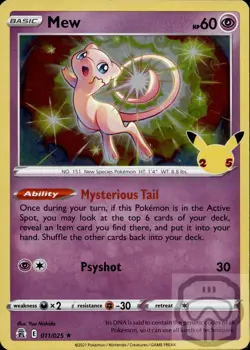 Mew 011/025 Holo R Celebrations Pokemon NM/M - Image 3
