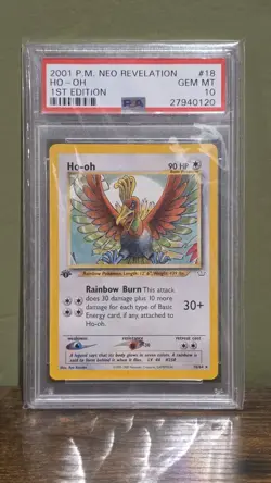 2001 POKEMON NEO REVELATION 1ST EDITION #18 HO-OH PSA 10 - Image 1