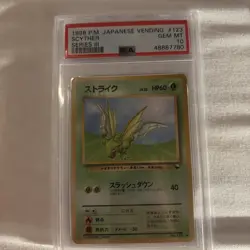 PSA 10 Pokemon 1998 Japanese Vending Series 3 Scyther #123 - Image 1