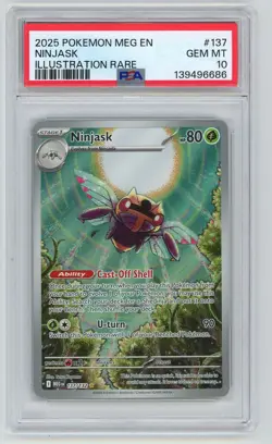 2025 Mega Evolution Series - Mega Evolution Ninjask PSA 10 Illustration Rare - Image 1