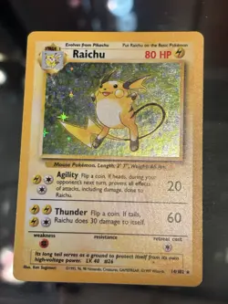 Raichu 1999 Base Holographic 014/102 Base Set Holo Pokemon - Image 4