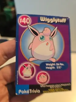 Burger King Pokemon PokeTrivia Non-Perforated Wigglytuff #40 (DMG) - Image 3