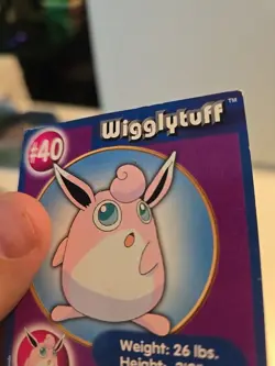 Burger King Pokemon PokeTrivia Non-Perforated Wigglytuff #40 (DMG) - Image 5