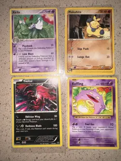 Pokemon TCG 4 Card Lot Kirlia Makuhita Yveltal Koffing Basic Stage 1 English - Image 1