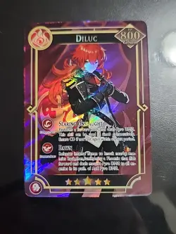 #C260 Genshin Impact DILUC Anime CCG Collector's Card - Image 1