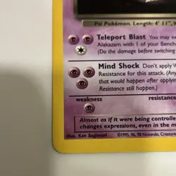 Pokemon TCG Dark Alakazam Team Rocket Holo Rare 1/82 Wizards 2000 Unlimited READ - Image 2