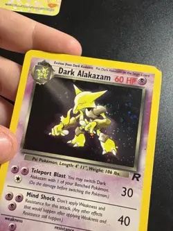 Pokemon Dark Alakazam TCG Team Rocket Holo Rare Card 1/82 Unlimited Damaged - Image 2