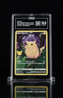 2021 Pokemon Pikachu SWSH Celebrations Classic 005/025 Full Art TAG Near Mint8.5 - Image 1
