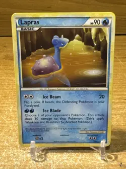 Pokemon TCG Lapras Heartgold Soulsilver 24/123 Regular Rare LP - Image 1