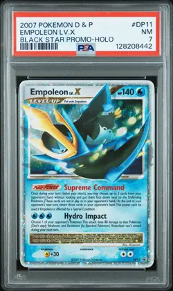2007 POKEMON DIAMOND & PEARL BLACK STAR PROMO HOLO #DP11 EMPOLEON LV.X PSA 7 - Image 1
