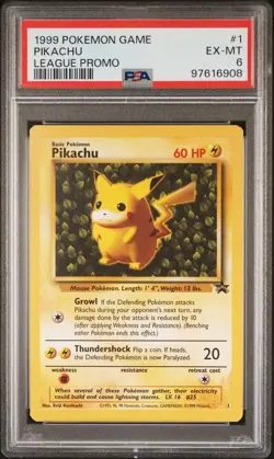 2000 Pokemon Game League Promo #1 - PSA EX-MT 6 - PIKACHU - Image 1