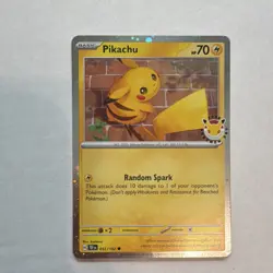 Pokemon Pikachu 051/162 2024 Day Promo Stamped Holo Basic 70 HP Random Spark - Image 1