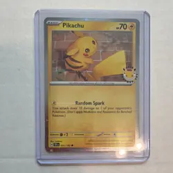 Pokemon Pikachu 051/162 2024 Day Promo Stamped Holo Basic 70 HP Random Spark - Image 3