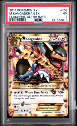 2014 POKEMON XY FLASHFIRE ULTRA RARE #109 M KANGASKHAN EX PSA 7 - Image 1