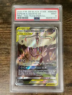 Pokemon Espeon & Deoxys GX #SM240 Pokemon Promo PSA 9 - Image 1
