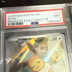 2025 Pokemon SVP EN #173 EEVEE Prismatic Evolutions ETB PSA 9 - Image 3