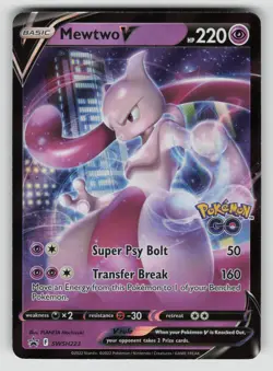 Mewtwo V SWSH223 Promo SWSH Black Star Pokemon NM - Image 1