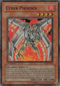 Yugioh Cyber Phoenix EOJ-EN009 Super Rare 1st Edition LP - Image 1
