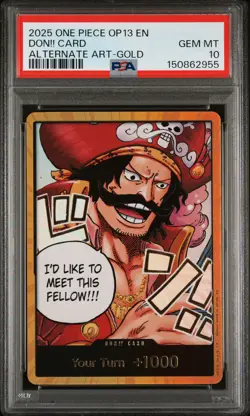 2025 ONE PIECE OP13-CARRYING ON HIS WILL ALTERNATE ART-GOLD DON!! CARD PSA 10 - Image 1