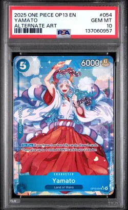 2025 ONE PIECE OP13 #054 CARRYING ON HIS WILL YAMATO ALT ART PSA 10 GEM MINT - Image 1