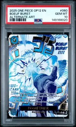 2025 ONE PIECE OP12-060 LEGACY OF THE MASTER BOEUF BURST EVENT ALT ART PSA 10 - Image 1