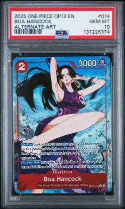 2025 ONE PIECE OP12 014 LEGACY OF THE MASTER BOA HANCOCK ALT ART PSA 10 GEM MINT - Image 1