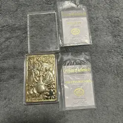 1999 Pokemon Burger King Charizard 23K Gold Plated Trading Card with Certificate - Image 1