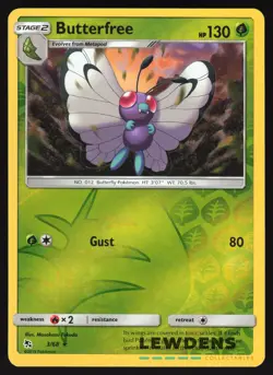 Butterfree - 3/68 - Reverse Holo Rare - Hidden Fates - Pokemon Card - Image 1