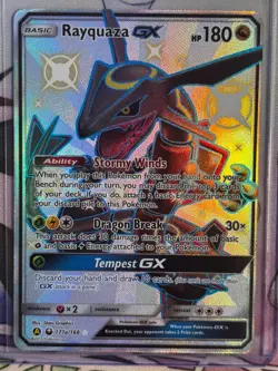 Pokemon Rayquaza GX 177A/168 Alternate Art Full Art Promo Holo Dragon Card - Image 1