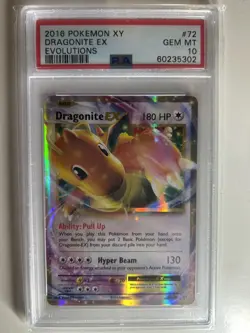 Pokemon TCG Dragonite-EX Evolutions Holo Rare Card 72/108 PSA 10 - Image 1