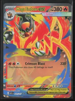 Mega Emboar ex Double Rare ME: Ascended Heroes 031/217 NM Pokemon Card - Image 1