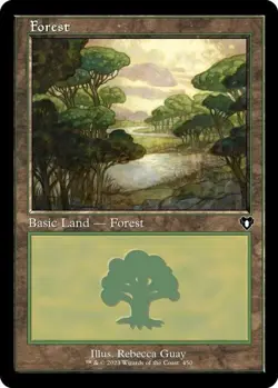 Magic The Gathering MTG FOREST (450) RETRO FRAME Commander Masters NM Near Mint - Image 1