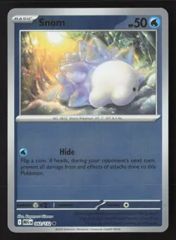Snom Common ME01: Mega Evolution 042/132 NM Pokemon Card Reverse Holo - Image 1