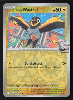 Iono's Wattrel 054/159 Common Journey Together Pokemon Reverse Holo Near Mint - Image 1