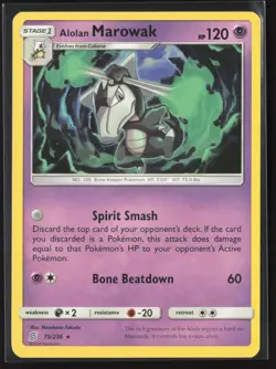 Alolan Marowak 75/236 Rare Unified Minds Pokemon Lightly Played - Image 1