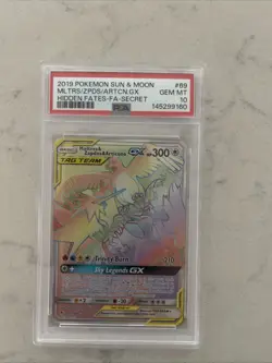2019 POKEMON SUN & MOON SECRET FULL ART/MOLTRES ZAPDOS ARTICUNO GX #69 PSA 10 - Image 1
