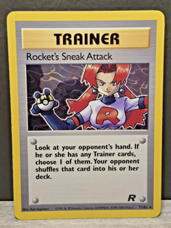 Rocket's Sneak Attack 72/82 Team Rocket Regular Vintage Pokemon TCG - Image 1