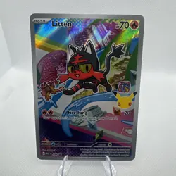 First Partner Illustration - Litten MEP 044 Promo Pokemon 30th Anniversary-3 - Image 1