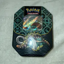 Pokemon TCG Scarlet & Violet Paldean Fates Great Tusk EX Tin New Factory Sealed - Image 1