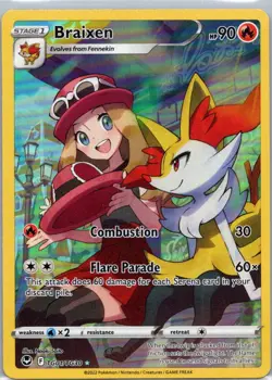Pokemon TCG Braixen TG01 Silver Tempest Holo NM - Image 1