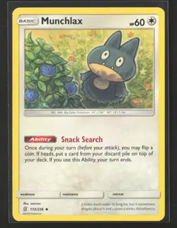 Munchlax 173/236 Uncommon Unified Minds Pokemon Near Mint - Image 1
