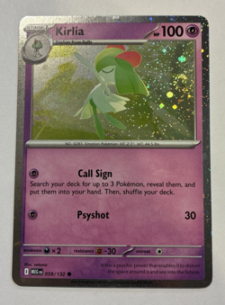 Kirlia Cosmo Holo Mega Evolution #059/132 common Pokemon 2025 NM Swirl - Image 1