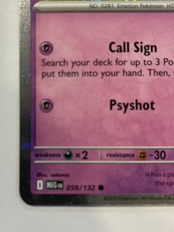 Kirlia Cosmo Holo Mega Evolution #059/132 common Pokemon 2025 NM Swirl - Image 3